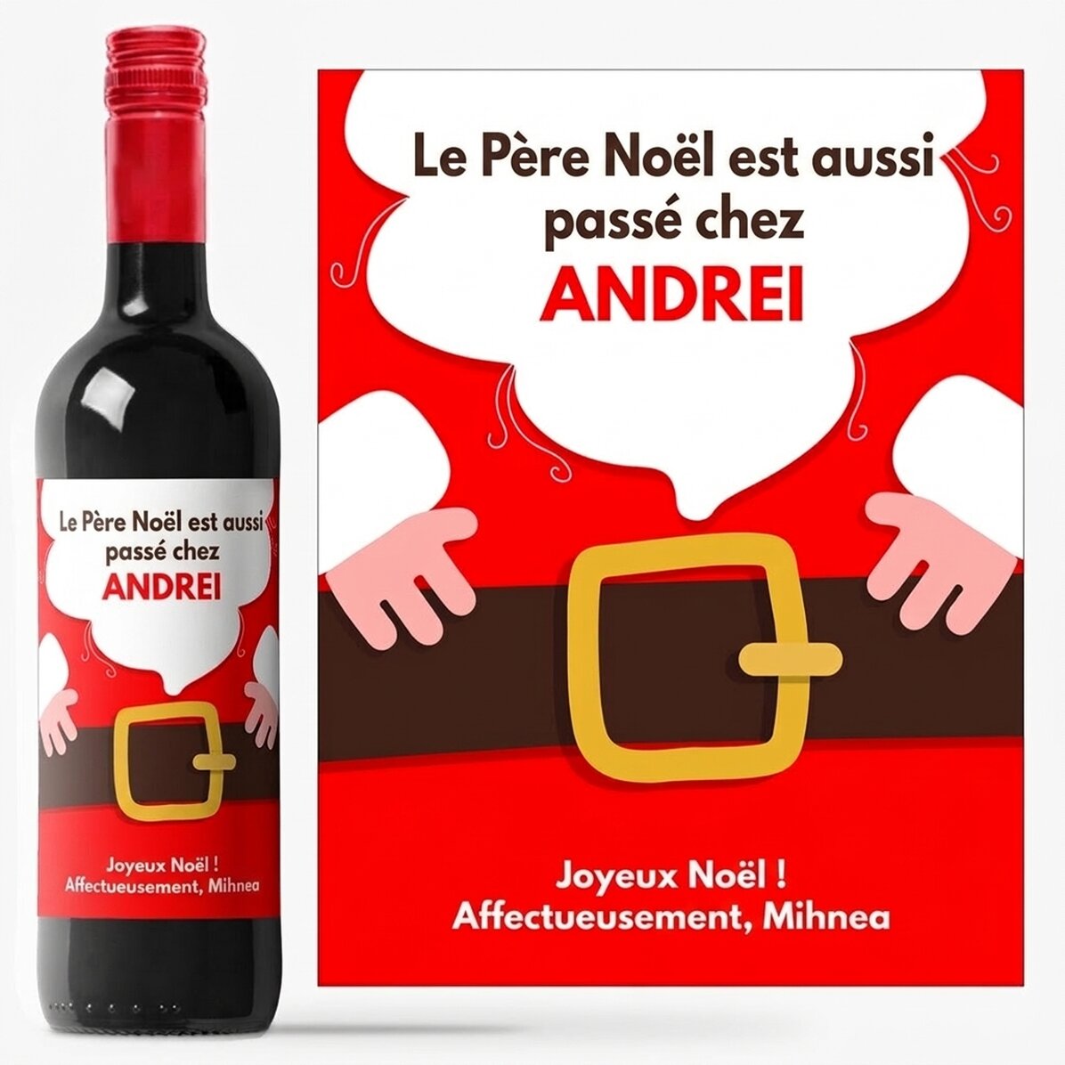 Vin personnalisé avec inscription - Le Père Noël est arrivé