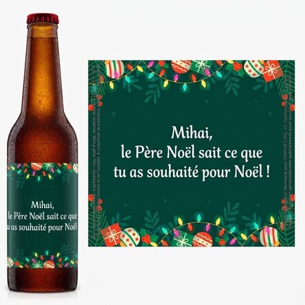 Bière personnalisée avec un texte - fond vert
