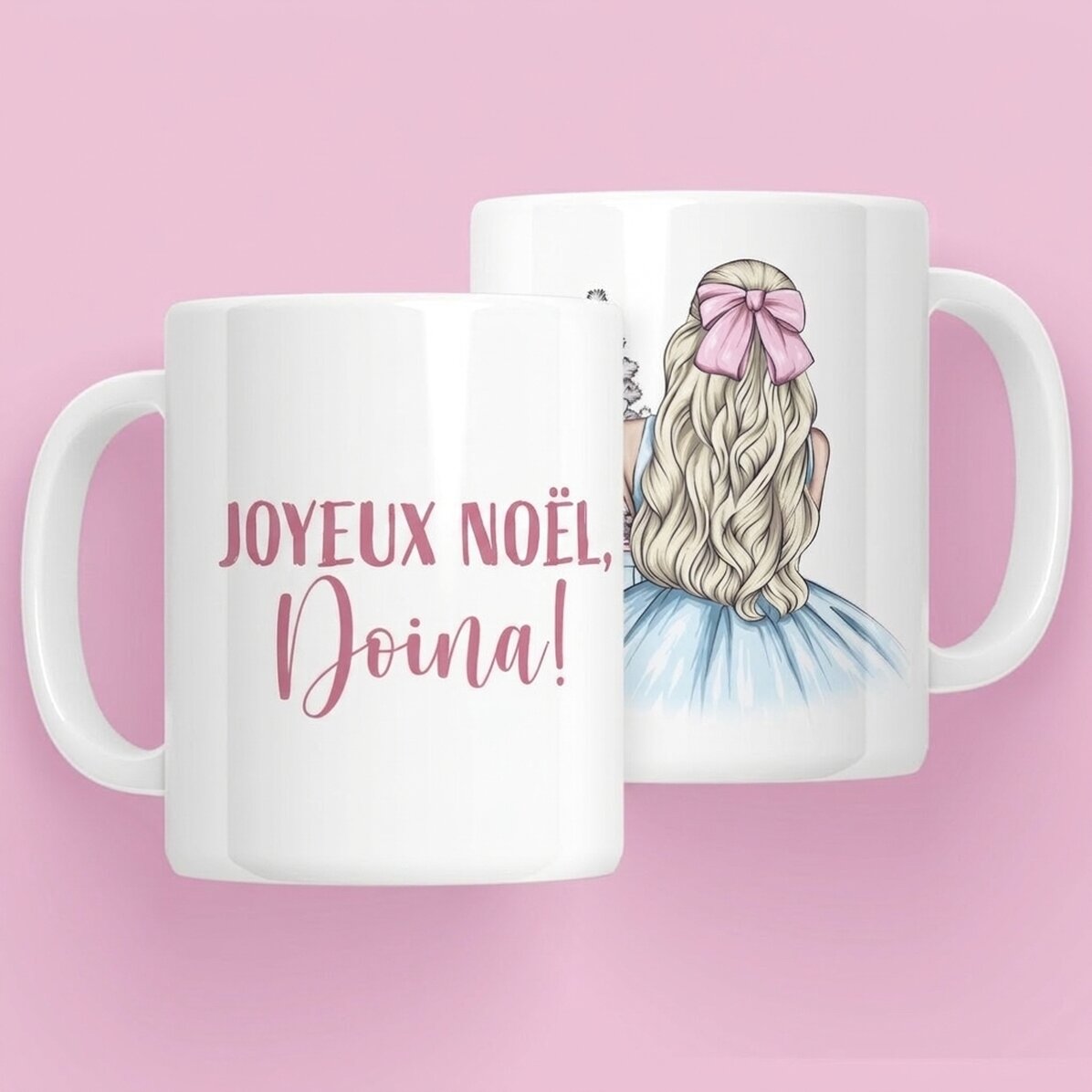 Tasse personnalisée avec prénom - Christmas Princess Blue