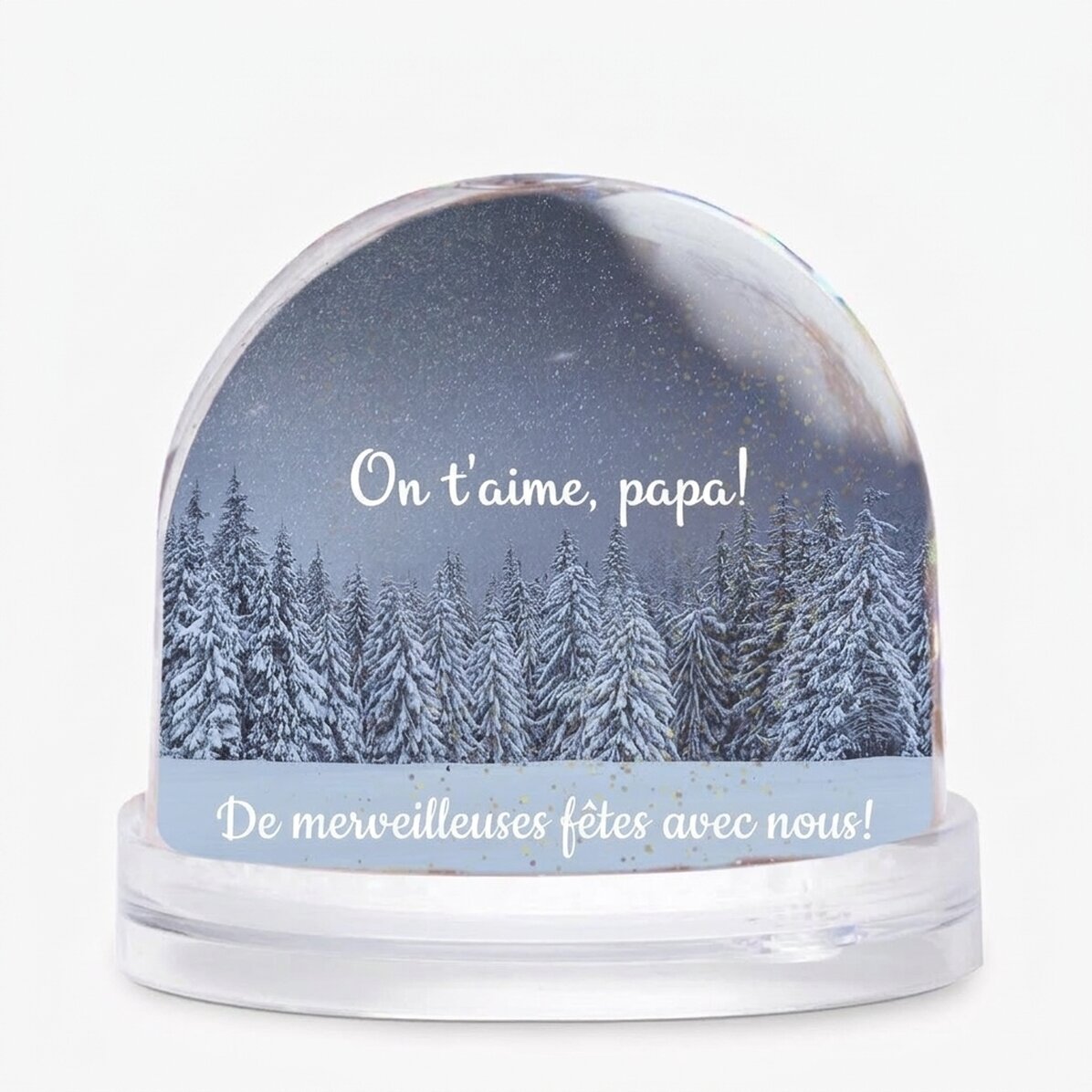 Boule de bureau personnalisée avec photo et texte - Winter dreams
