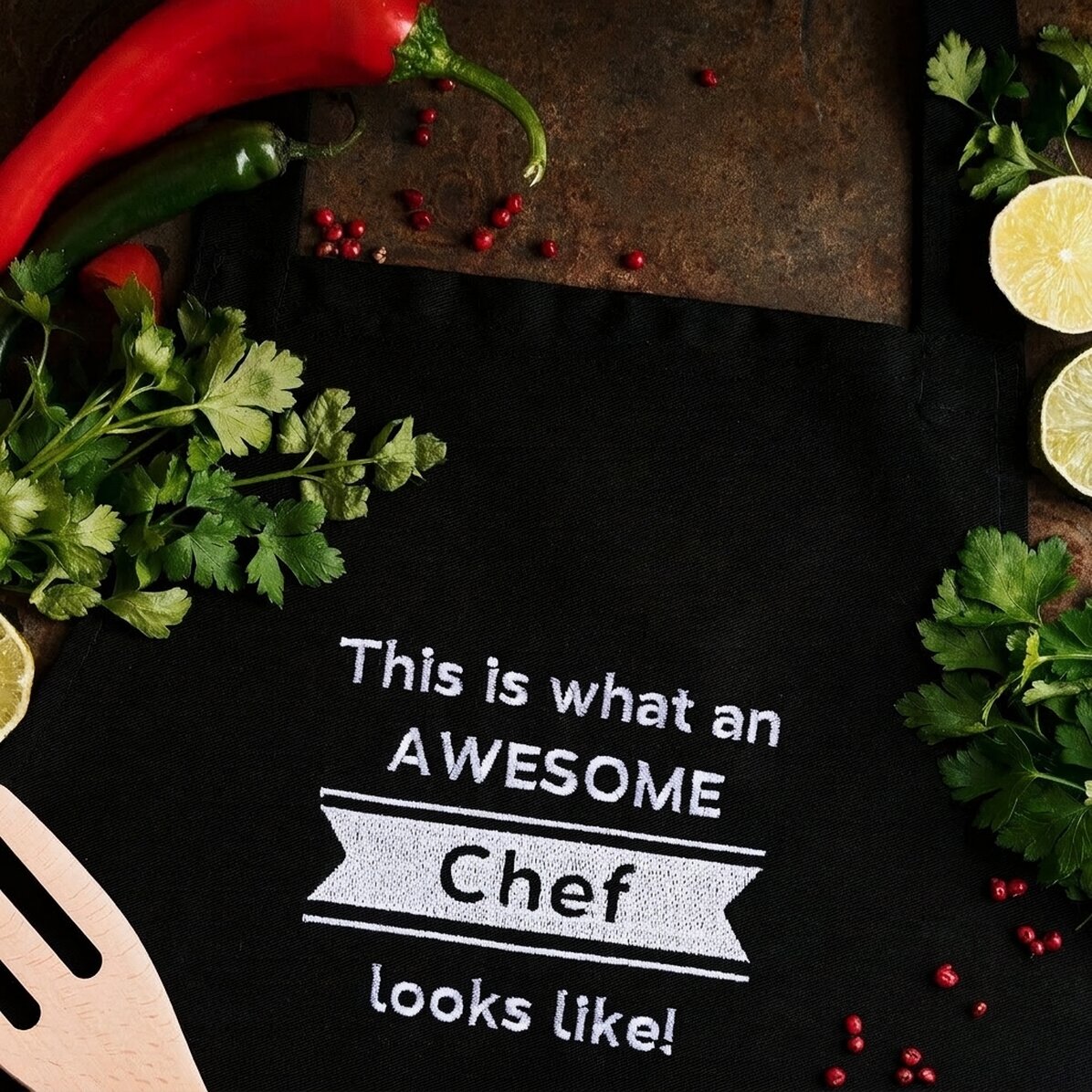 Tablier personnalisé avec texte - Awesome Chef