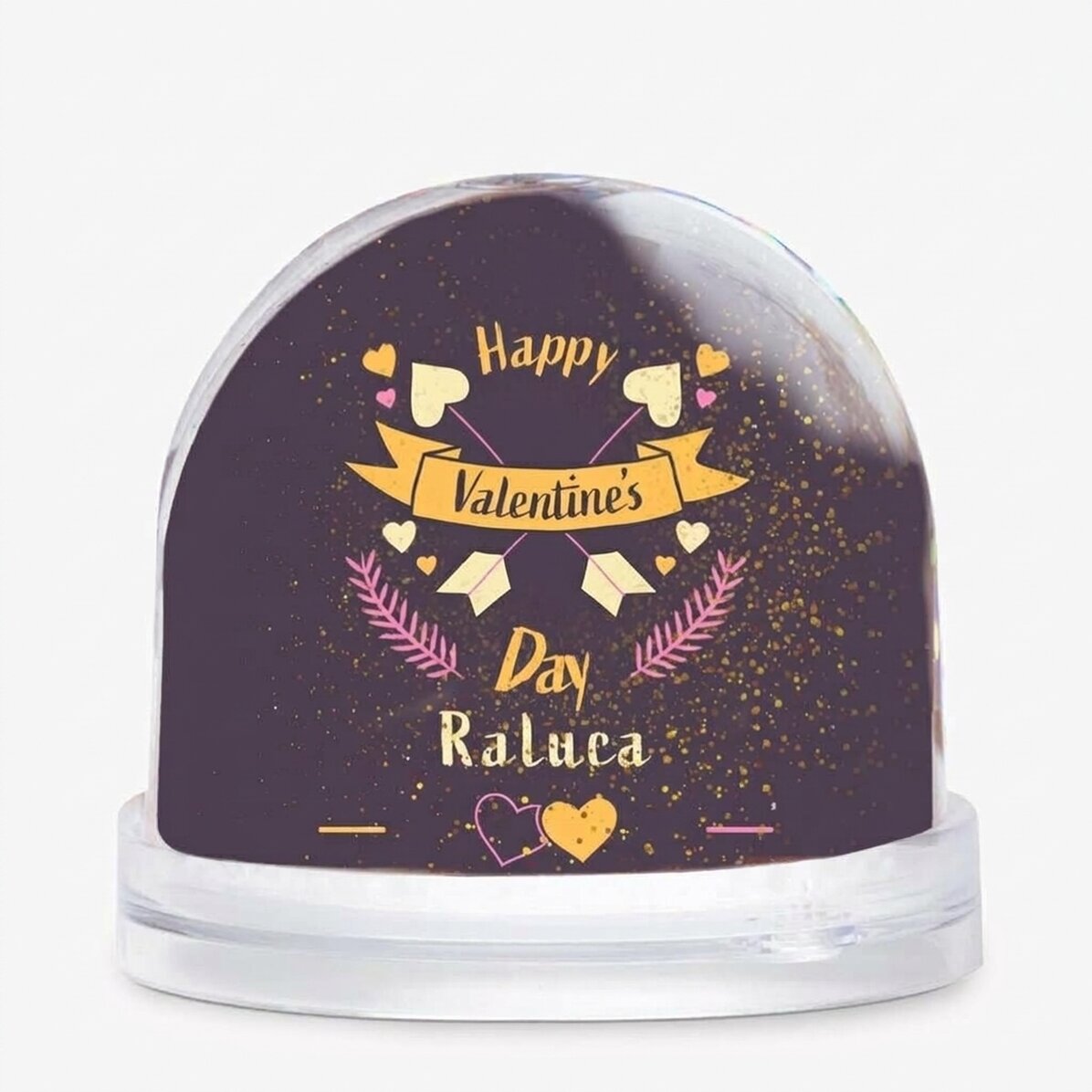 Globe de bureau personnalisé avec photo et texte - Saint-Valentin