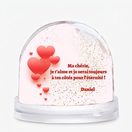 Globe de bureau personnalisé avec photo et texte - Déclaration d'amour