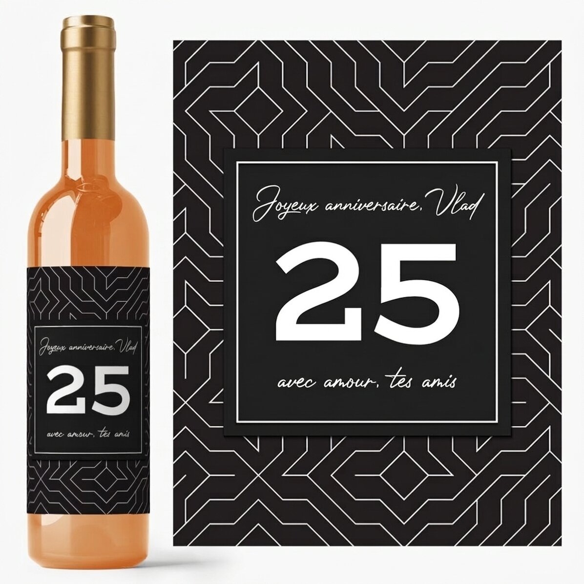 Vin personnalisé avec un texte - Moderne