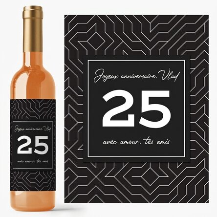 Vin personnalisé avec un texte - Moderne