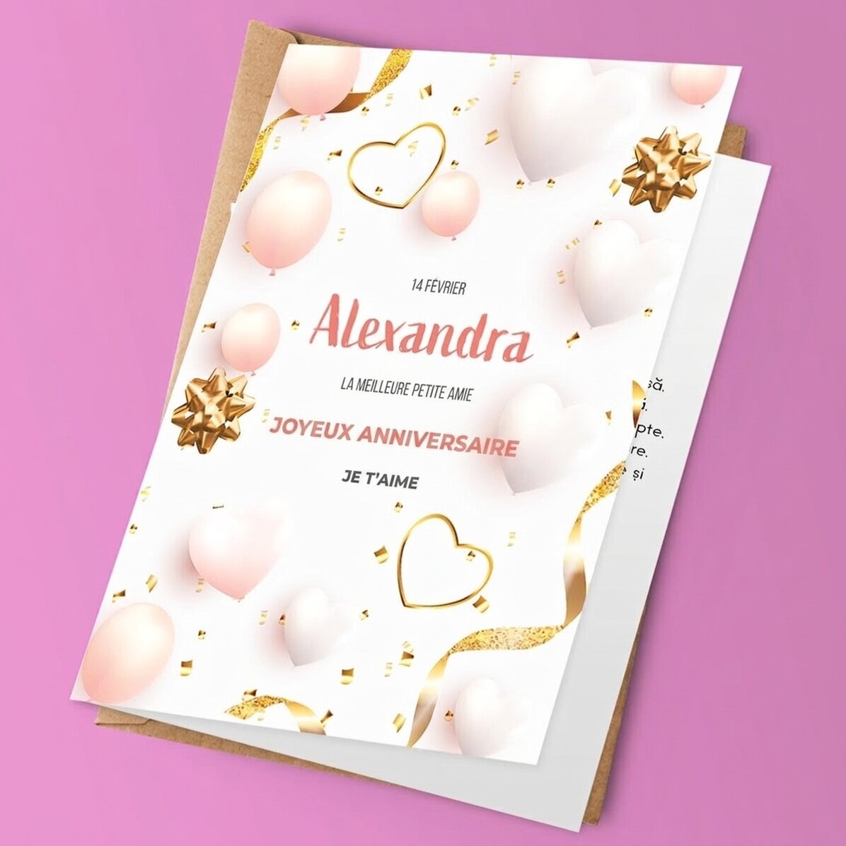 Carte de vœux personnalisée avec texte - Anniversaire