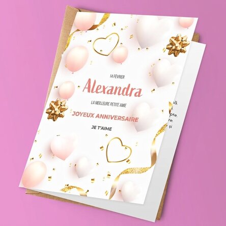 Carte de vœux personnalisée avec texte - Anniversaire