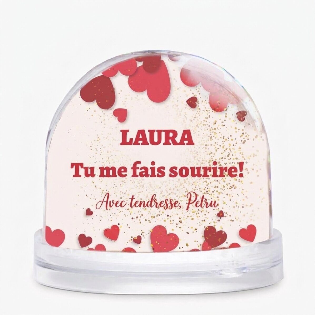 Globe de bureau personnalisé avec photo et texte - « You make me smile »
