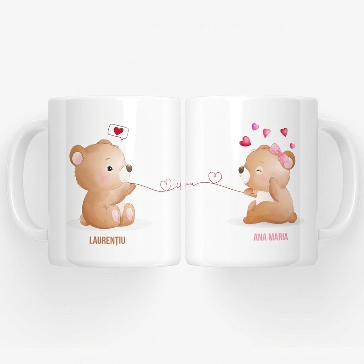 Tasse personnalisée avec inscription - Oursons amoureux