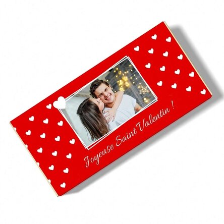 Chocolat personnalisé avec un message et une photo - Joyeuse Saint-Valentin