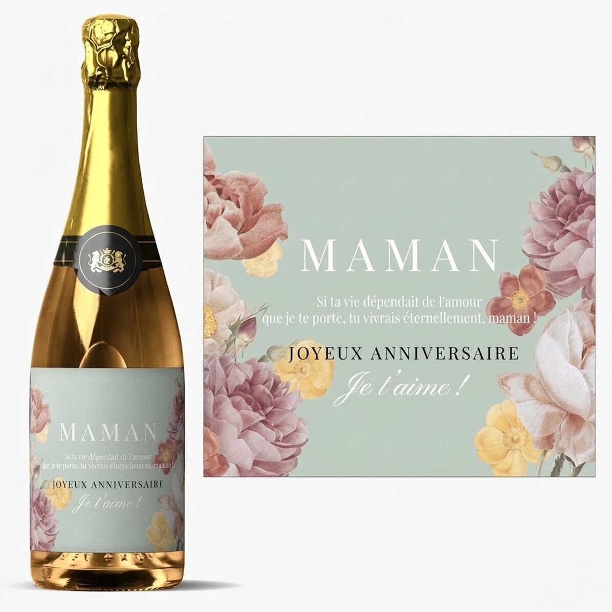 Vin mousseux personnalisé avec inscription - « Maman chérie »