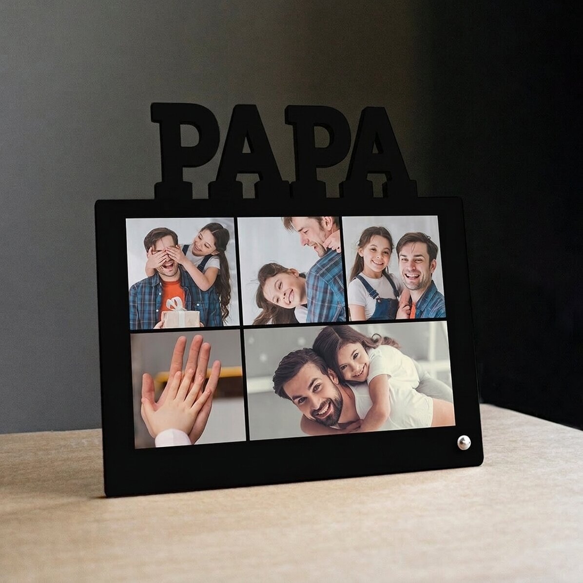Cadre photo de bureau personnalisé pour 5 photos - modèle DAD