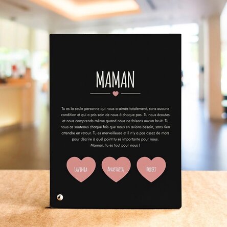 Cadre photo de bureau personnalisé avec un texte - Message pour maman