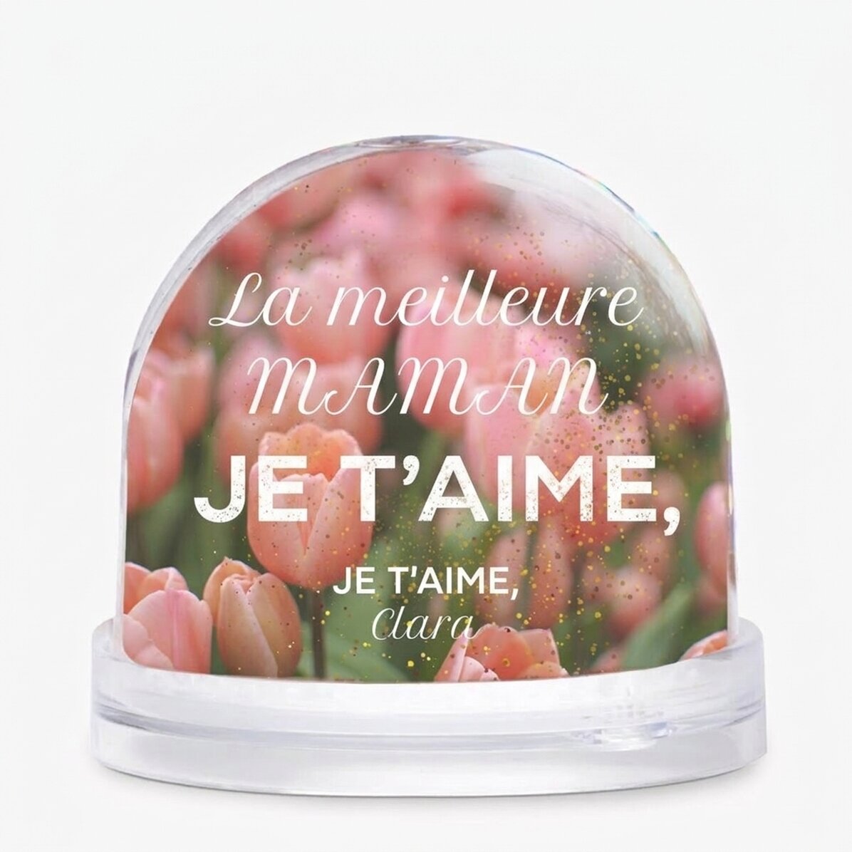Globe de bureau personnalisé avec photo et texte - La meilleure maman