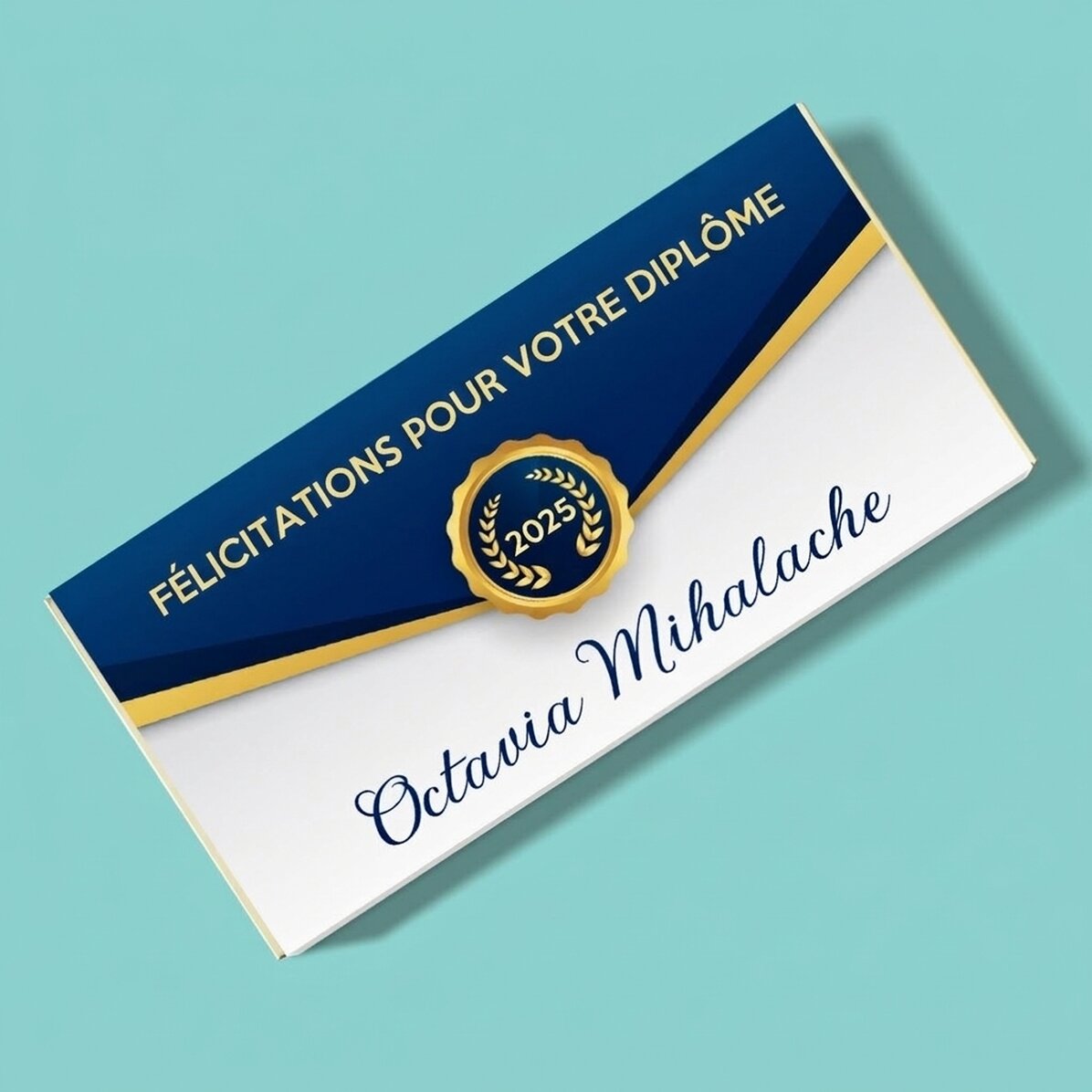 Chocolat personnalisé avec un message - Félicitations pour l