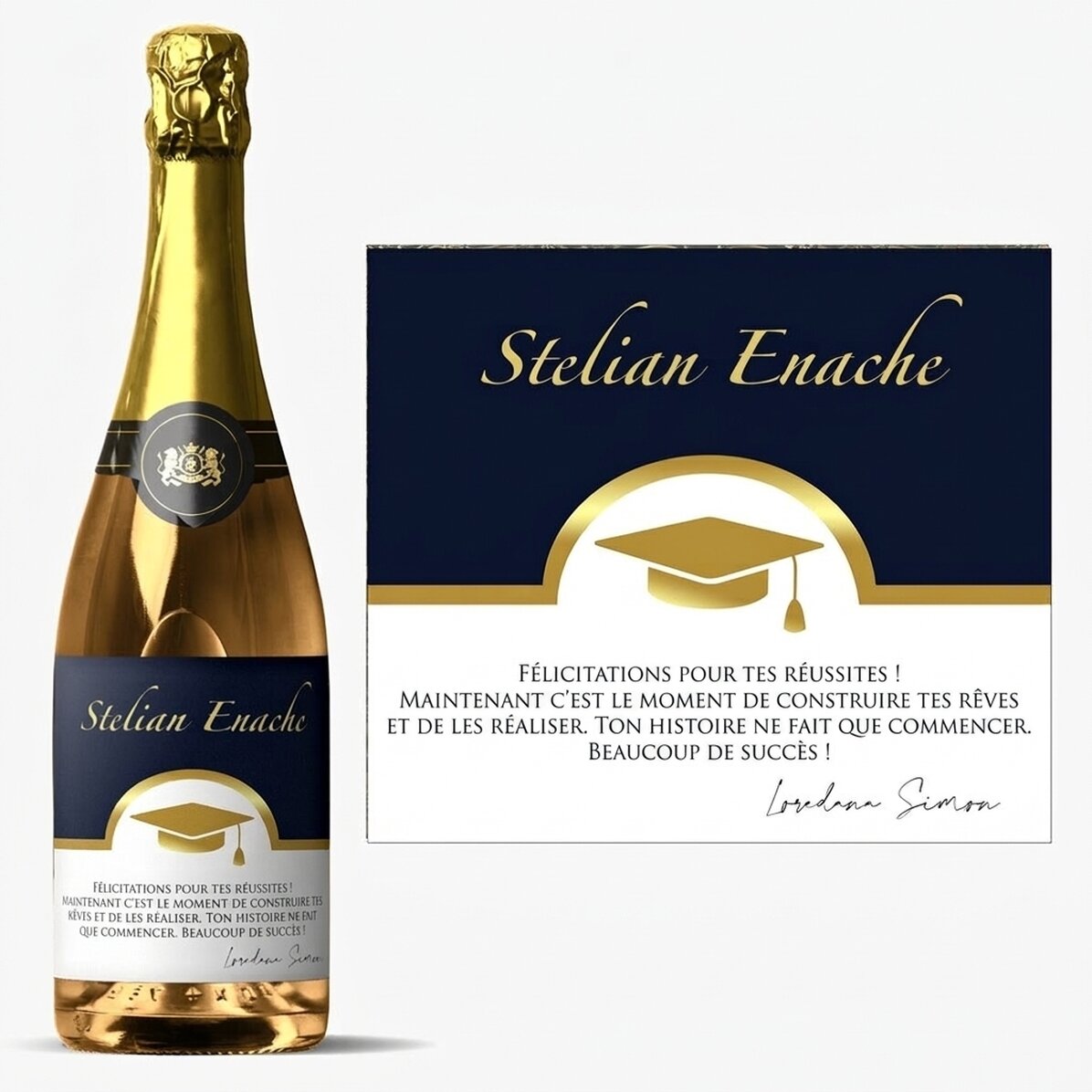 Vin mousseux personnalisé avec un message - Remise des diplômes