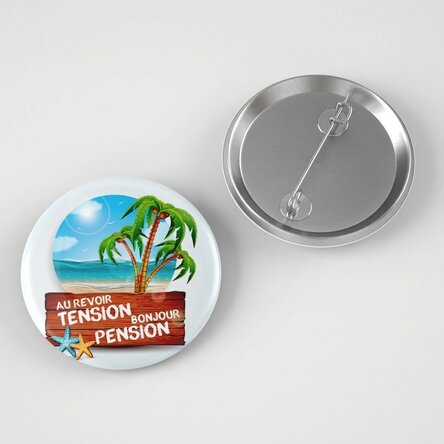 Badge personnalisé avec inscription - Goodbye, hello