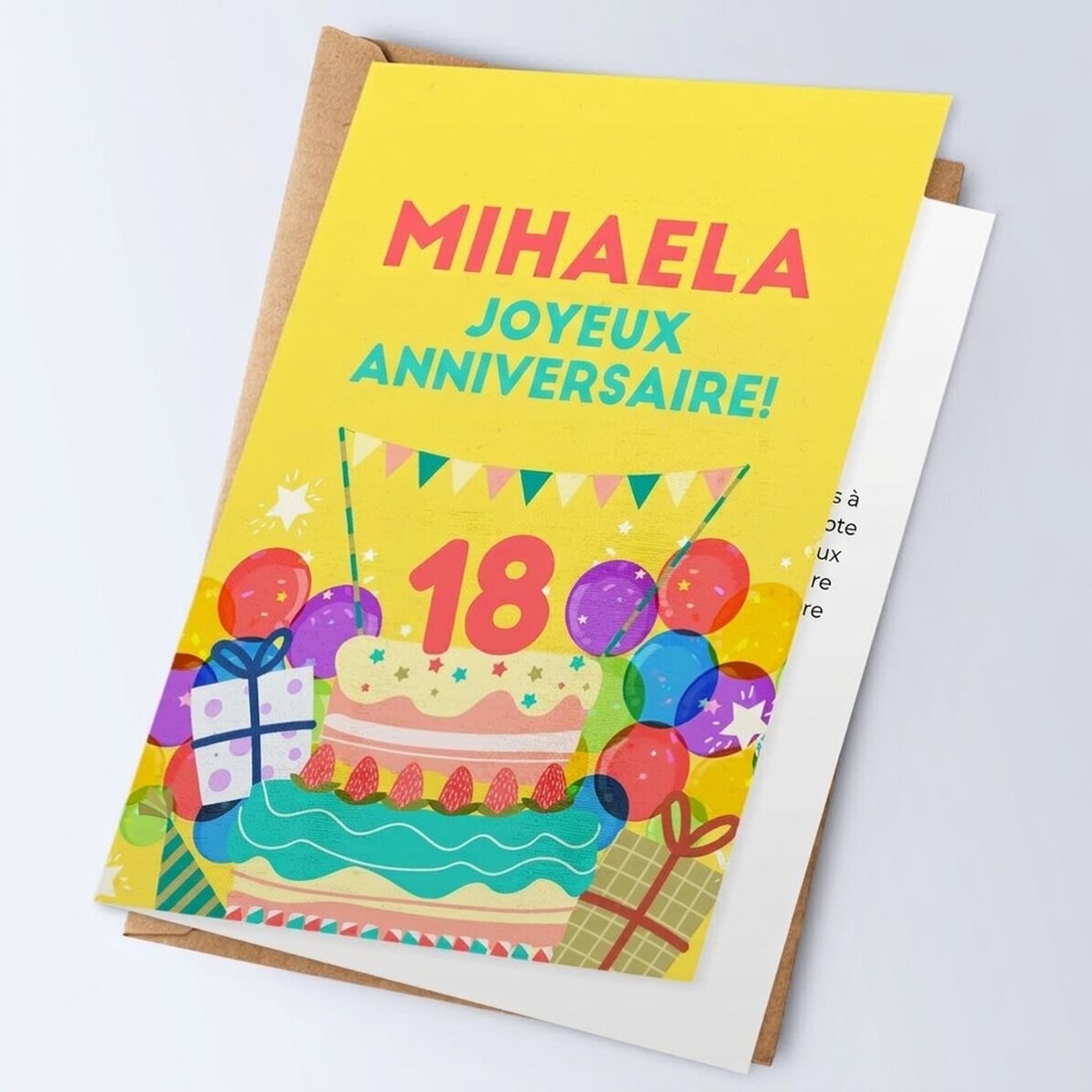 Carte de vœux personnalisée avec texte - Joyeux anniversaire !