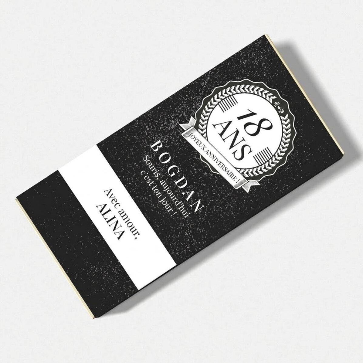 Chocolat personnalisé avec inscription - Joyeux anniversaire