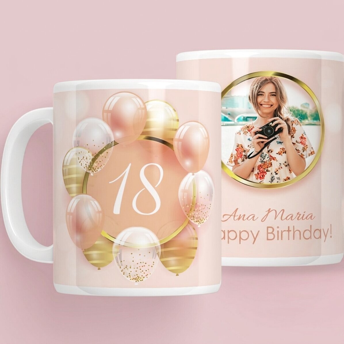 Tasse personnalisée avec une photo et un texte - Majorat