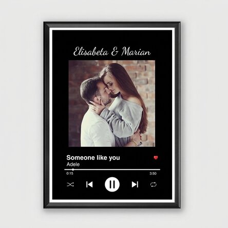 Tableau personnalisé avec une photo et un texte - Notre chanson