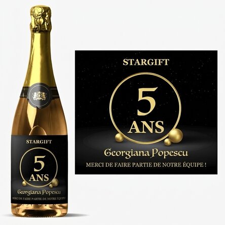 Vin mousseux personnalisé avec un message - Anniversaire de l