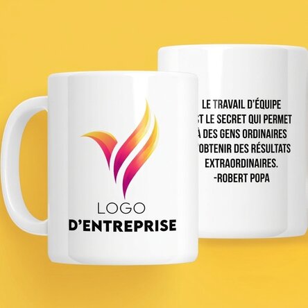 Tasse personnalisée avec logo et texte