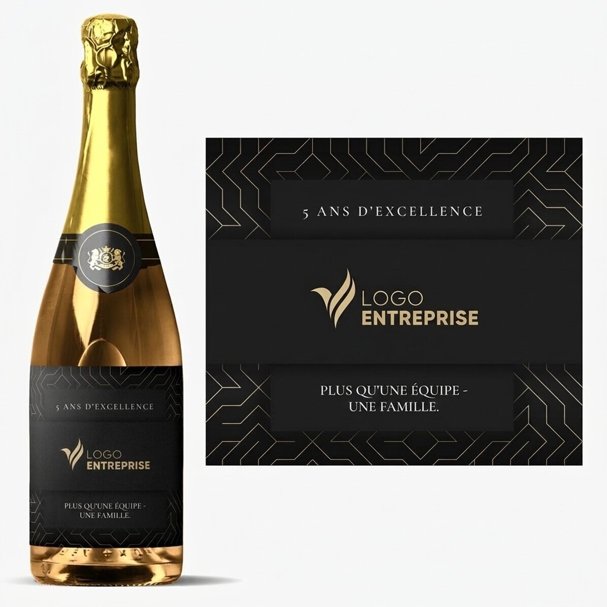 Vin mousseux personnalisé avec un message - Anniversaire de la marque