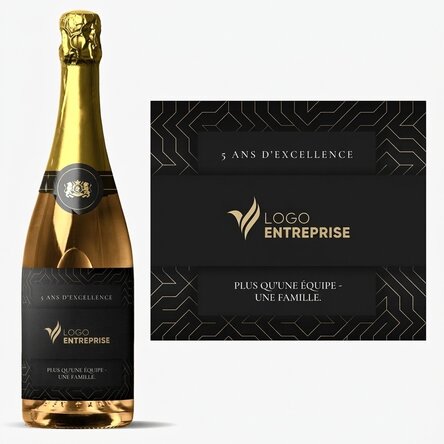 Vin mousseux personnalisé avec un message - Anniversaire de la marque