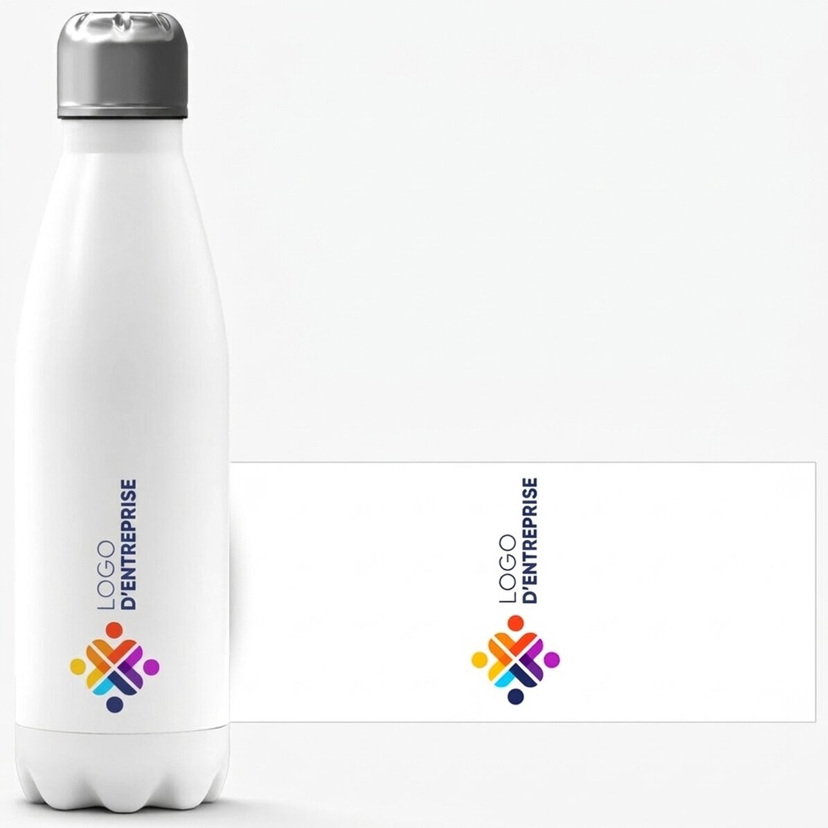 Thermos à base blanche personnalisé avec un logo