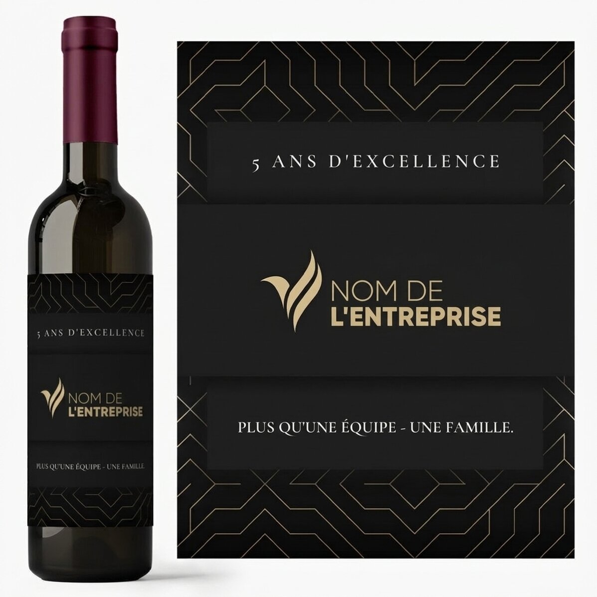 Vin personnalisé avec logo et texte