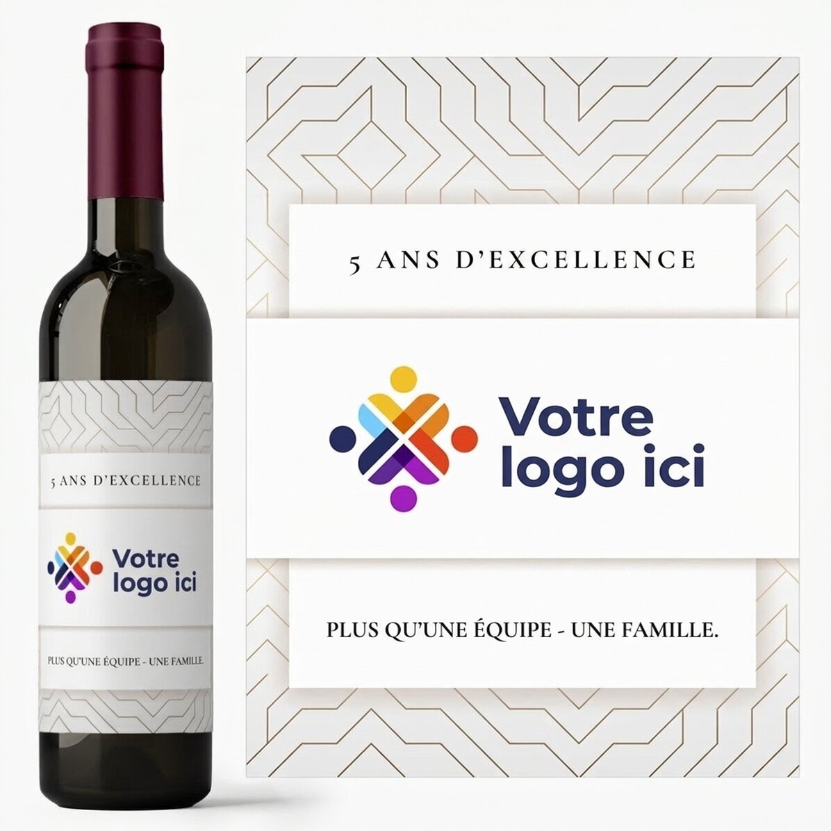 Vin personnalisé avec logo et texte - Anniversaire de la marque