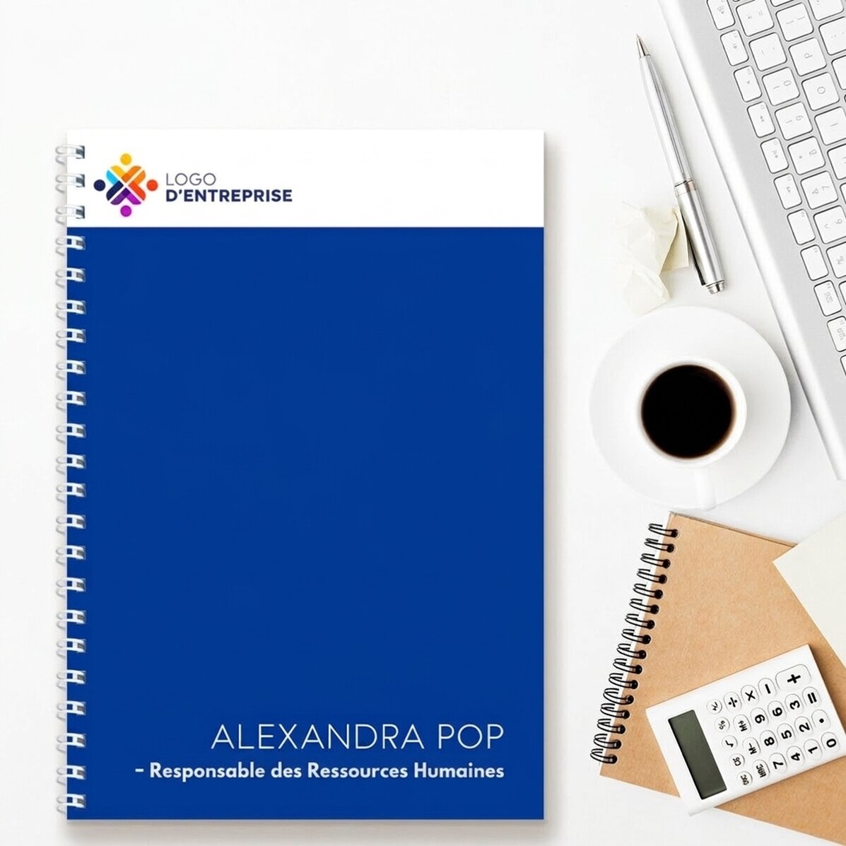 Carnet personnalisé avec logo et texte