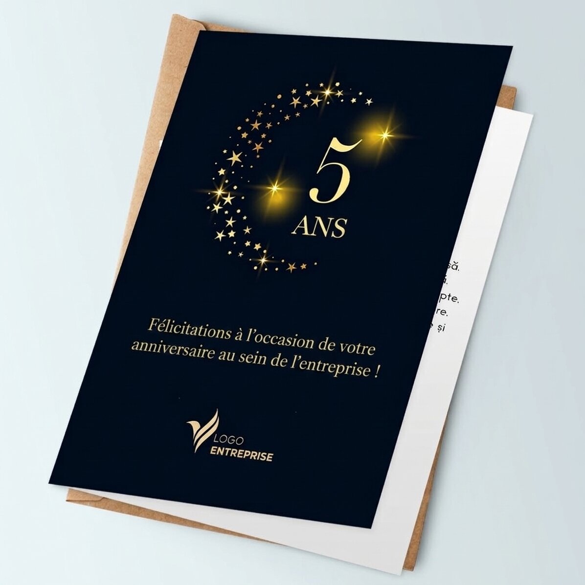 Carte de vœux personnalisée avec logo et texte
