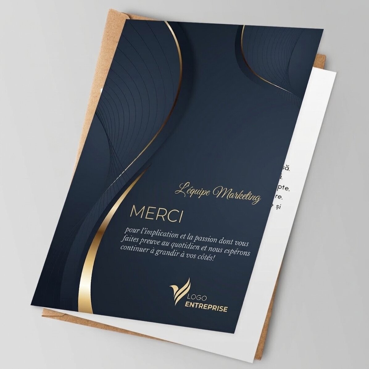 Carte de vœux personnalisée avec logo et message