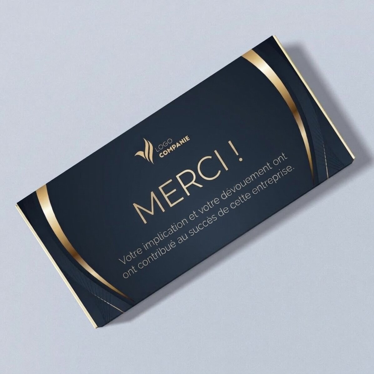 Chocolat personnalisé avec logo et texte - Cartes de vœux