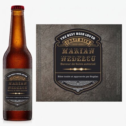 Bière personnalisée avec un texte - Bateur agréé
