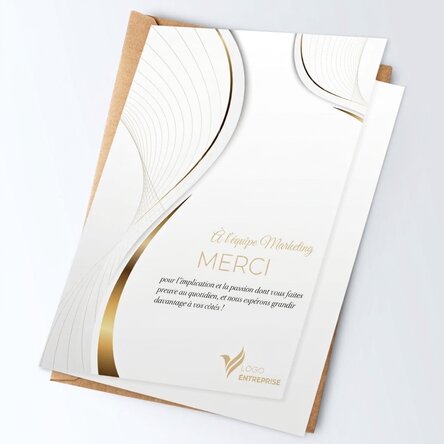 Carte de vœux personnalisée avec logo et message - Blanche