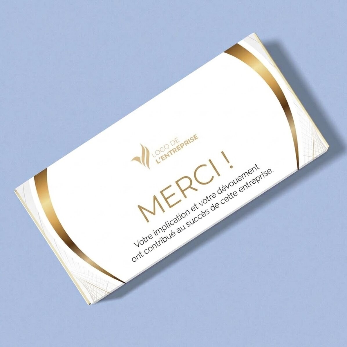 Chocolat personnalisé avec logo et texte - Cartes de vœux (blanc)