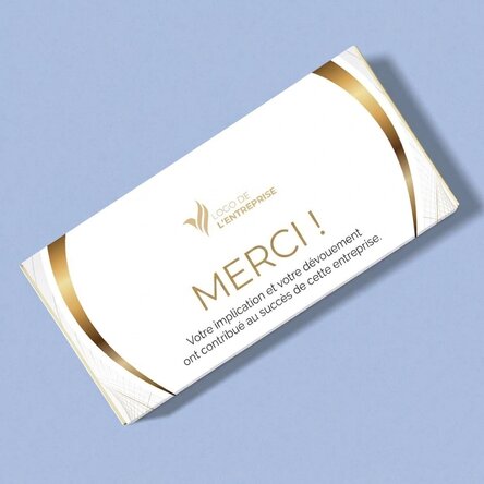 Chocolat personnalisé avec logo et texte - Cartes de vœux (blanc)