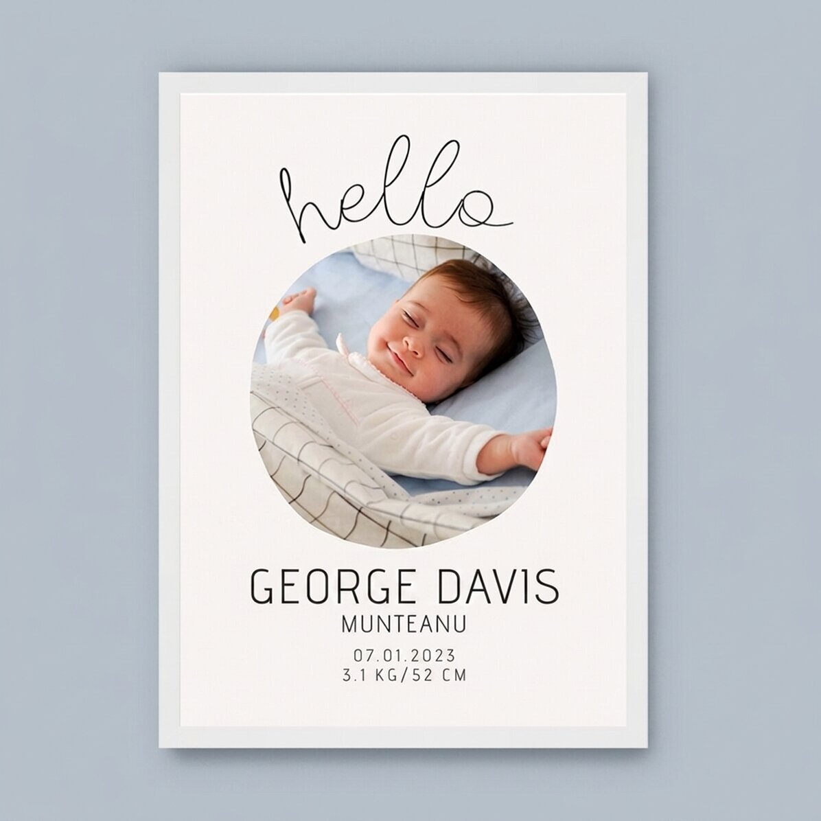 Tableau personnalisé avec un texte et une photo - Hello to you