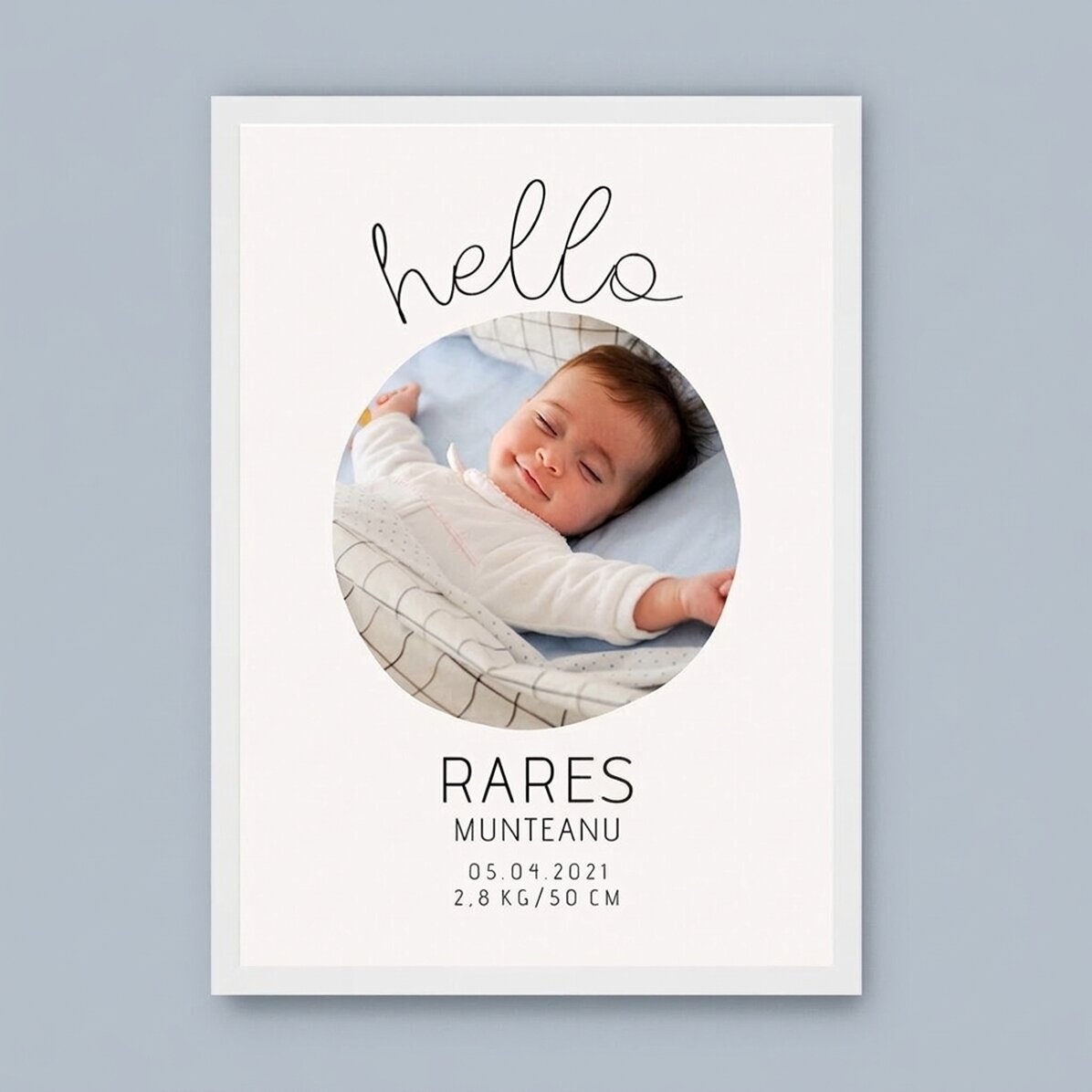 Tableau personnalisé avec un texte et une photo - Hello to you
