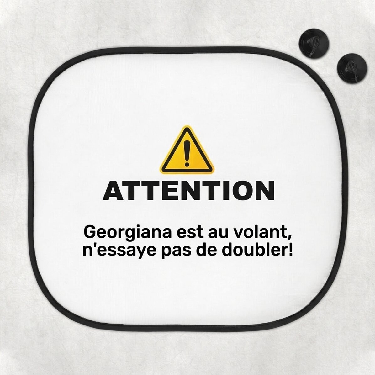 Pare-soleil de voiture personnalisé avec inscription - Attention !