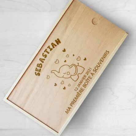 Coffret cadeau personnalisé en bois - Baby's memories