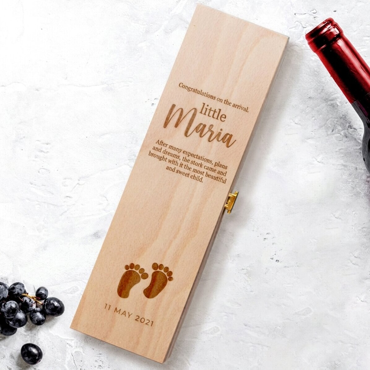 Caisse de vin personnalisée - Le miracle de la vie
