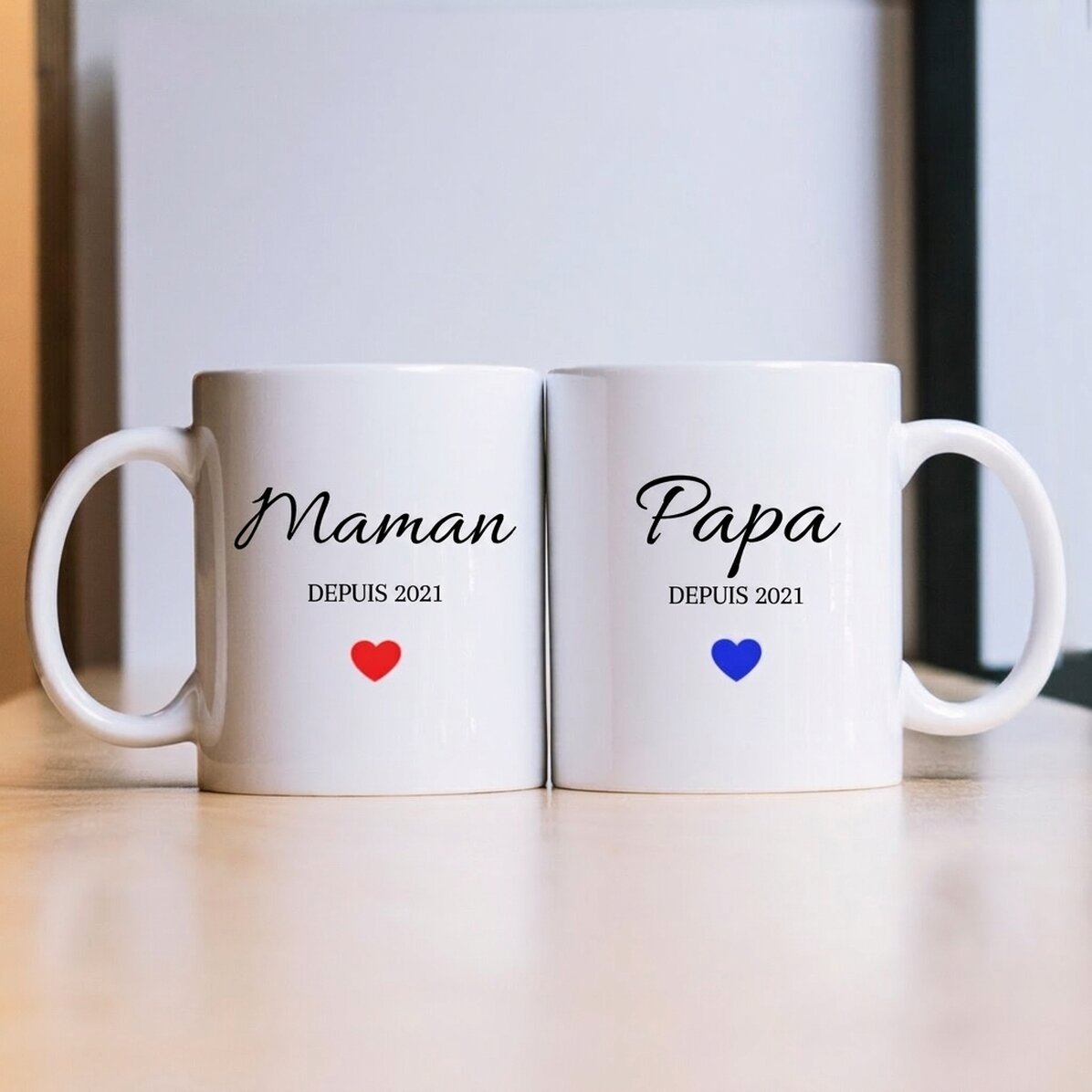 Tasses pour couple avec inscription - Mom & Dad