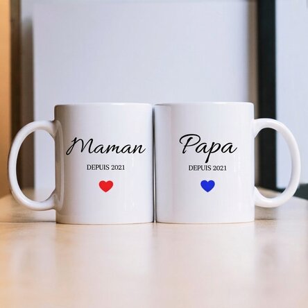 Tasses pour couple avec inscription - Mom & Dad
