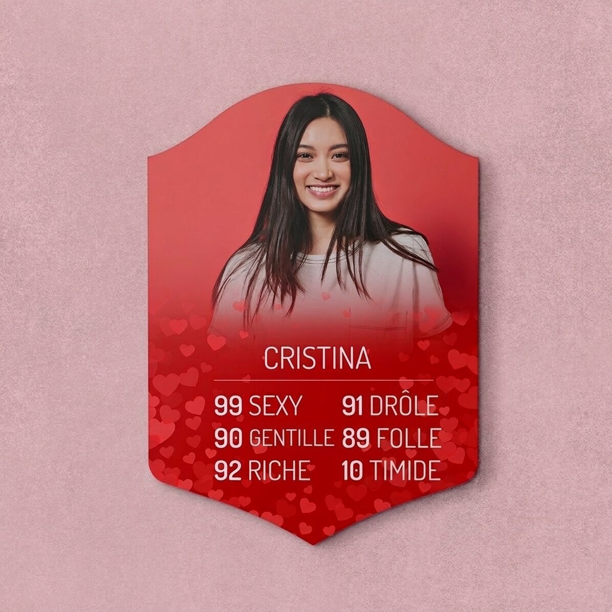 Carte FIFA personnalisée avec une photo et des statistiques