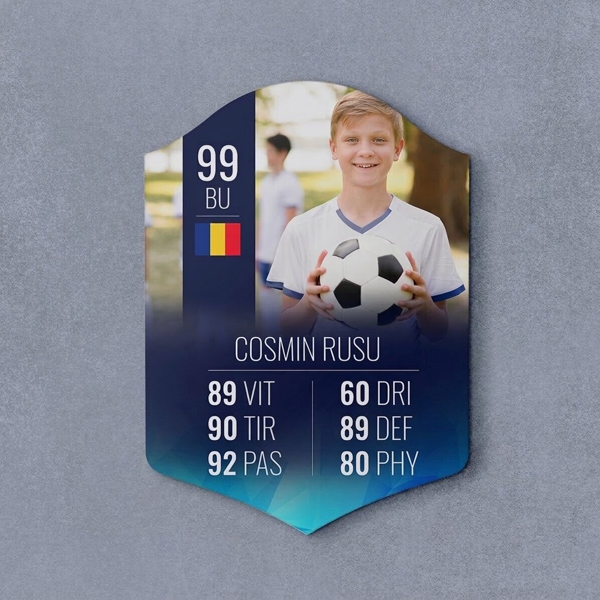Carte FIFA personnalisée avec une photo et des statistiques - Footballeur