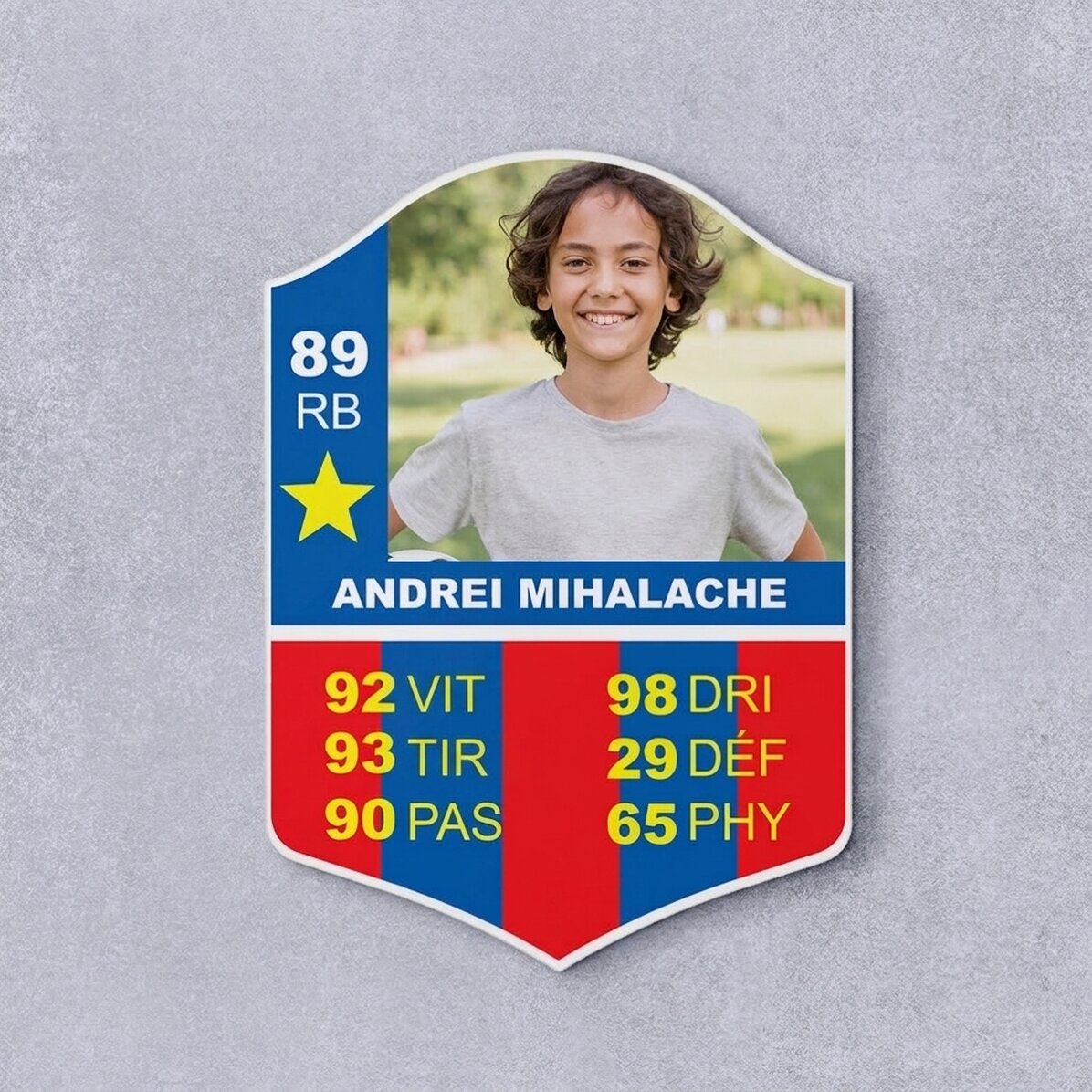 Carte FIFA personnalisée avec une photo et des statistiques - SB